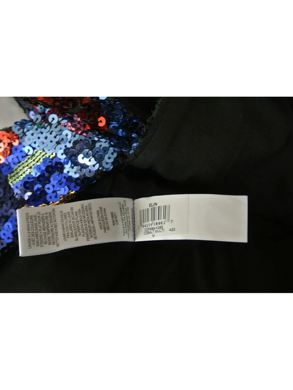 NWT, Dress the Population Elin Sequin Dress in Multi Size M #MD2579
